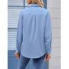 Zeagoo Womens Button Down Shirt Long Sleeve Blouse Business Work Tops Dressy Casual Floral Printed Outfits with Pocket(B-light Blue)