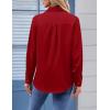 Zeagoo Womens Button Down Shirt Long Sleeve Blouse Business Work Tops Dressy Casual Floral Printed Outfits with Pocket(B-red)