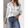 Zeagoo Womens Button Down Shirt Long Sleeve Blouse Business Work Tops Dressy Casual Floral Printed Outfits with Pocket(C-bf112)