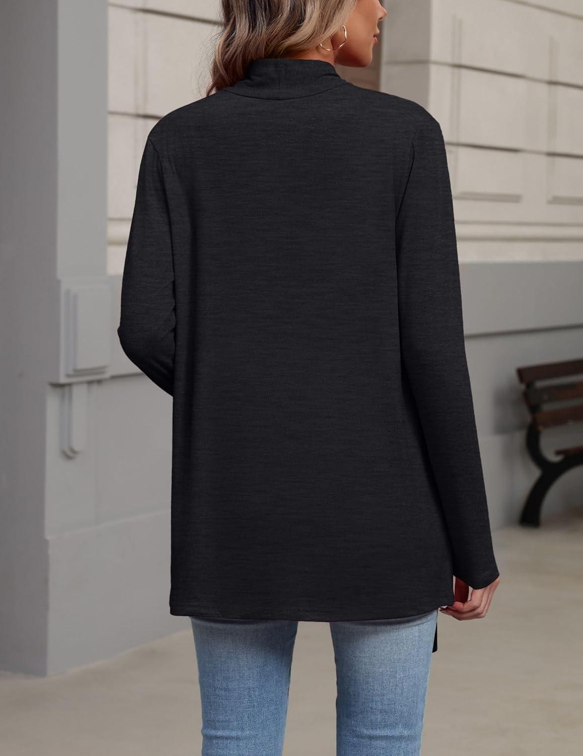 imageZeagoo Womens Cardigan Long Sleeve Lightweight Cardigan Draped Open Front Loose Casual 2026 Fashion ClothingBlack