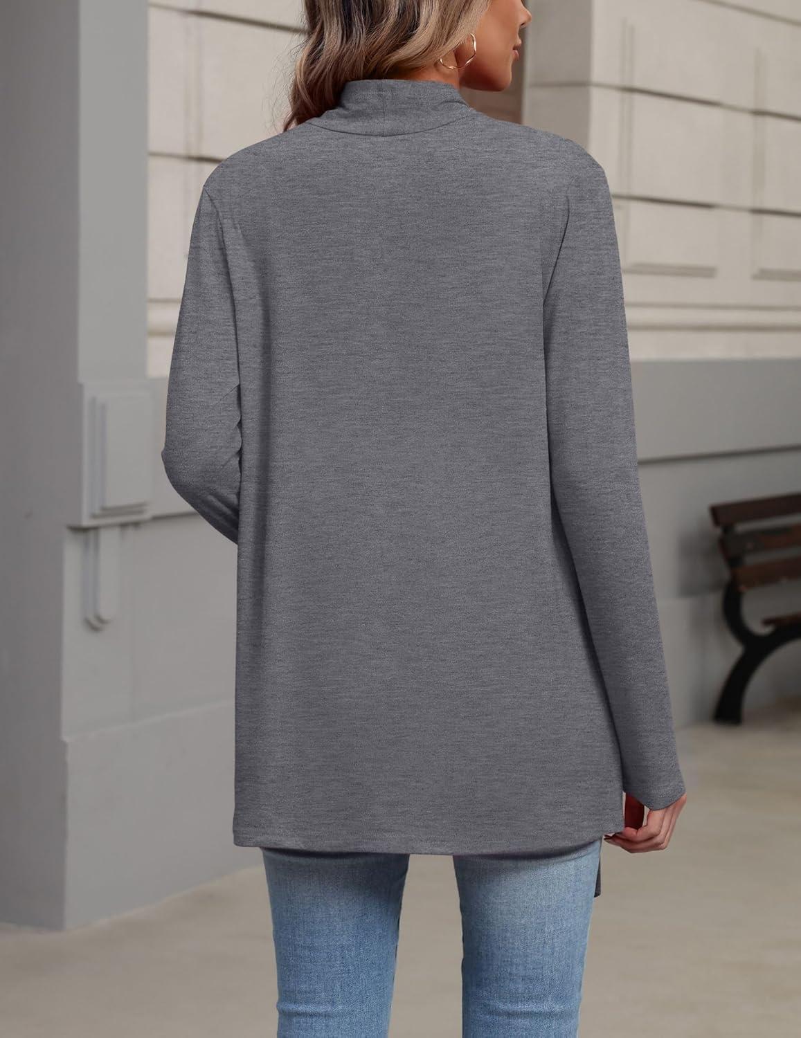 imageZeagoo Womens Cardigan Long Sleeve Lightweight Cardigan Draped Open Front Loose Casual 2026 Fashion ClothingGray