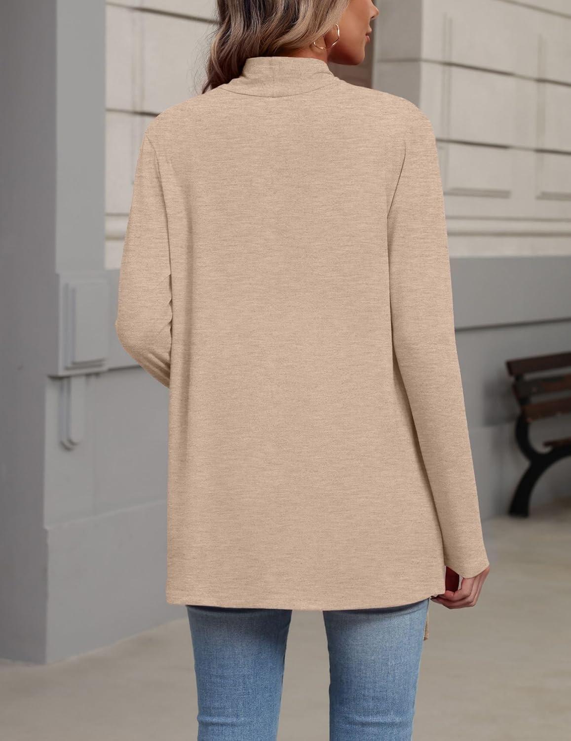 imageZeagoo Womens Cardigan Long Sleeve Lightweight Cardigan Draped Open Front Loose Casual 2026 Fashion ClothingKhaki