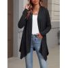 Zeagoo Womens Cardigan Long Sleeve Lightweight Cardigan Draped Open Front Loose Casual 2026 Fashion Clothing(Black)