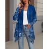 Zeagoo Womens Cardigan Long Sleeve Lightweight Cardigan Draped Open Front Loose Casual 2026 Fashion Clothing(Flower Navy-mz845)
