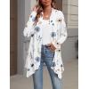 Zeagoo Womens Cardigan Long Sleeve Lightweight Cardigan Draped Open Front Loose Casual 2026 Fashion Clothing(Flower White-bf290)
