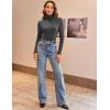 Zeagoo Womens Turtleneck Long Sleeve Shirts Soft Thermal Underwear Fall Fashion 2024 Tight Basic Layer Tops(Grey)