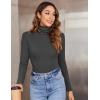 Zeagoo Womens Turtleneck Long Sleeve Shirts Soft Thermal Underwear Fall Fashion 2024 Tight Basic Layer Tops(Grey)