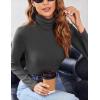 Zeagoo Womens Turtleneck Long Sleeve Shirts Soft Thermal Underwear Fall Fashion 2024 Tight Basic Layer Tops(Grey)