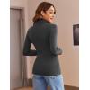 Zeagoo Womens Turtleneck Long Sleeve Shirts Soft Thermal Underwear Fall Fashion 2024 Tight Basic Layer Tops(Grey)