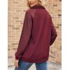 Zeagoo Women’s Sweatshrits Quarter Zip Pullover Fleece Sweatshirt Casual Cable Knit Sleeve Hoodies Fashion Outfits Clothes(Dark Red)