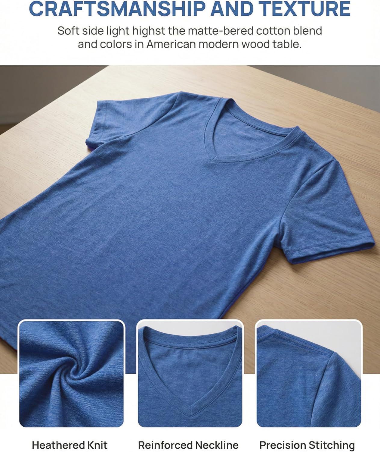 imageZeagoo Womens Tops Summer Casual Short Sleeve Tshirts Business Basic Spring VNeck Shirts Outfits S3XLZblue