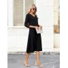 Zeagoo Women Casual Dress 3/4 Sleeve Casual Loose Midi Dress(01-black)
