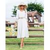 Zeagoo Women Casual Dress 3/4 Sleeve Casual Loose Midi Dress(02-white)