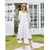 Zeagoo Women Casual Dress 3/4 Sleeve Casual Loose Midi Dress(02-white)