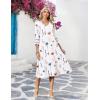 Zeagoo Women Casual Dress 3/4 Sleeve Casual Loose Midi Dress(Dh950)