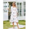 Zeagoo Women Casual Dress 3/4 Sleeve Casual Loose Midi Dress(Dh950)