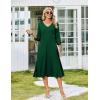 Zeagoo Women Casual Dress 3/4 Sleeve Casual Loose Midi Dress(Green)