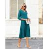Zeagoo Women Casual Dress 3/4 Sleeve Casual Loose Midi Dress(Jade Green)