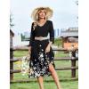 Zeagoo Women Casual Dress 3/4 Sleeve Casual Loose Midi Dress(Sf100)