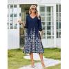 Zeagoo Women Casual Dress 3/4 Sleeve Casual Loose Midi Dress(Sf119)