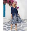 Zeagoo Women Casual Dress 3/4 Sleeve Casual Loose Midi Dress(Sf119)
