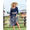 Zeagoo Women Casual Dress 3/4 Sleeve Casual Loose Midi Dress(Sf119)