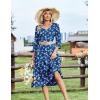 Zeagoo Women Casual Dress 3/4 Sleeve Casual Loose Midi Dress(Sp108)