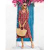 Zeagoo Women Casual Dress 3/4 Sleeve Casual Loose Midi Dress(Xh268)
