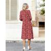 Zeagoo Women Casual Dress 3/4 Sleeve Casual Loose Midi Dress(Xh268)