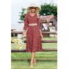 Zeagoo Women Casual Dress 3/4 Sleeve Casual Loose Midi Dress(Xh546)