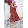 Zeagoo Women Casual Dress 3/4 Sleeve Casual Loose Midi Dress(Xh546)