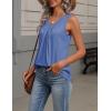 Zeagoo Womens Tank Tops Summer Sleeveless Loose Fit Tops V Neck Pleated Shirts Basic Tees Dressy Casual Trendy Clothes(Blue)