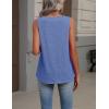 Zeagoo Womens Tank Tops Summer Sleeveless Loose Fit Tops V Neck Pleated Shirts Basic Tees Dressy Casual Trendy Clothes(Blue)