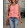 Zeagoo Womens Tank Tops Summer Sleeveless Loose Fit Tops V Neck Pleated Shirts Basic Tees Dressy Casual Trendy Clothes(Coral)