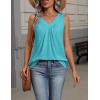 Zeagoo Womens Tank Tops Summer Sleeveless Loose Fit Tops V Neck Pleated Shirts Basic Tees Dressy Casual Trendy Clothes(Peacock Blue)