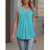 Zeagoo Womens Tank Tops Summer Sleeveless Loose Fit Tops V Neck Pleated Shirts Basic Tees Dressy Casual Trendy Clothes(Peacock Blue)