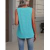 Zeagoo Womens Tank Tops Summer Sleeveless Loose Fit Tops V Neck Pleated Shirts Basic Tees Dressy Casual Trendy Clothes(Peacock Blue)