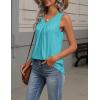 Zeagoo Womens Tank Tops Summer Sleeveless Loose Fit Tops V Neck Pleated Shirts Basic Tees Dressy Casual Trendy Clothes(Peacock Blue)