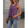Zeagoo Womens Tank Tops Summer Sleeveless Loose Fit Tops V Neck Pleated Shirts Basic Tees Dressy Casual Trendy Clothes(Purple)
