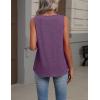 Zeagoo Womens Tank Tops Summer Sleeveless Loose Fit Tops V Neck Pleated Shirts Basic Tees Dressy Casual Trendy Clothes(Purple)
