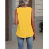 Zeagoo Womens Tank Tops Summer Sleeveless Loose Fit Tops V Neck Pleated Shirts Basic Tees Dressy Casual Trendy Clothes(Yellow)