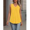 Zeagoo Womens Tank Tops Summer Sleeveless Loose Fit Tops V Neck Pleated Shirts Basic Tees Dressy Casual Trendy Clothes(Yellow)