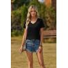 Zeagoo Womens Tops Summer Casual Short Sleeve Tshirts Business Basic Spring V-Neck Shirts Outfits S-3XL(A-black)
