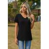 Zeagoo Womens Tops Summer Casual Short Sleeve Tshirts Business Basic Spring V-Neck Shirts Outfits S-3XL(A-black)