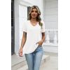 Zeagoo Womens Tops Summer Casual Short Sleeve Tshirts Business Basic Spring V-Neck Shirts Outfits S-3XL(A-white)