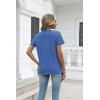 Zeagoo Womens Tops Summer Casual Short Sleeve Tshirts Business Basic Spring V-Neck Shirts Outfits S-3XL(Z-blue)