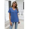 Zeagoo Womens Tops Summer Casual Short Sleeve Tshirts Business Basic Spring V-Neck Shirts Outfits S-3XL(Z-blue)