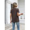 Zeagoo Womens Tops Summer Casual Short Sleeve Tshirts Business Basic Spring V-Neck Shirts Outfits S-3XL(Z-brown)
