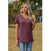 Zeagoo Womens Tops Summer Casual Short Sleeve Tshirts Business Basic Spring V-Neck Shirts Outfits S-3XL(Z-dark Red)
