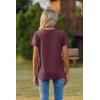 Zeagoo Womens Tops Summer Casual Short Sleeve Tshirts Business Basic Spring V-Neck Shirts Outfits S-3XL(Z-dark Red)